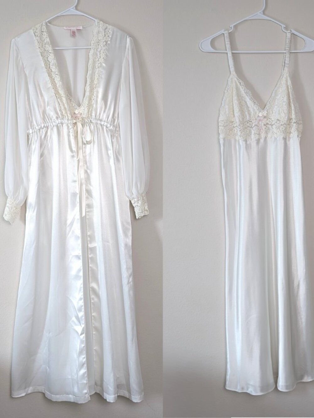 OSCAR de la RENTA Pink Label Robe (size S) & Nightgown (size M) Set